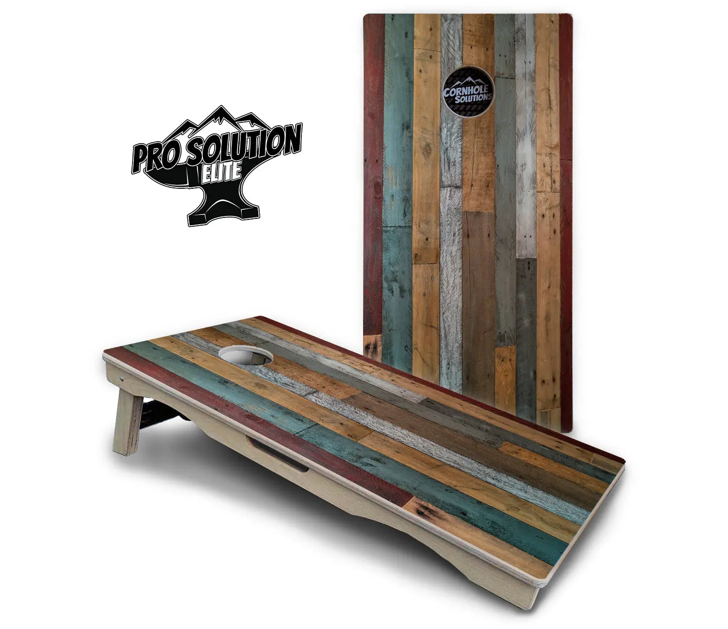 Metallic Wood Planks Cornhole Boards - Pro Solution Elite Series by Cornhole Solutions, custom cornhole board detail photo 2