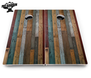 Metallic Wood Planks Cornhole Boards - Pro Solution Elite Series by Cornhole Solutions, custom cornhole board detail photo 4