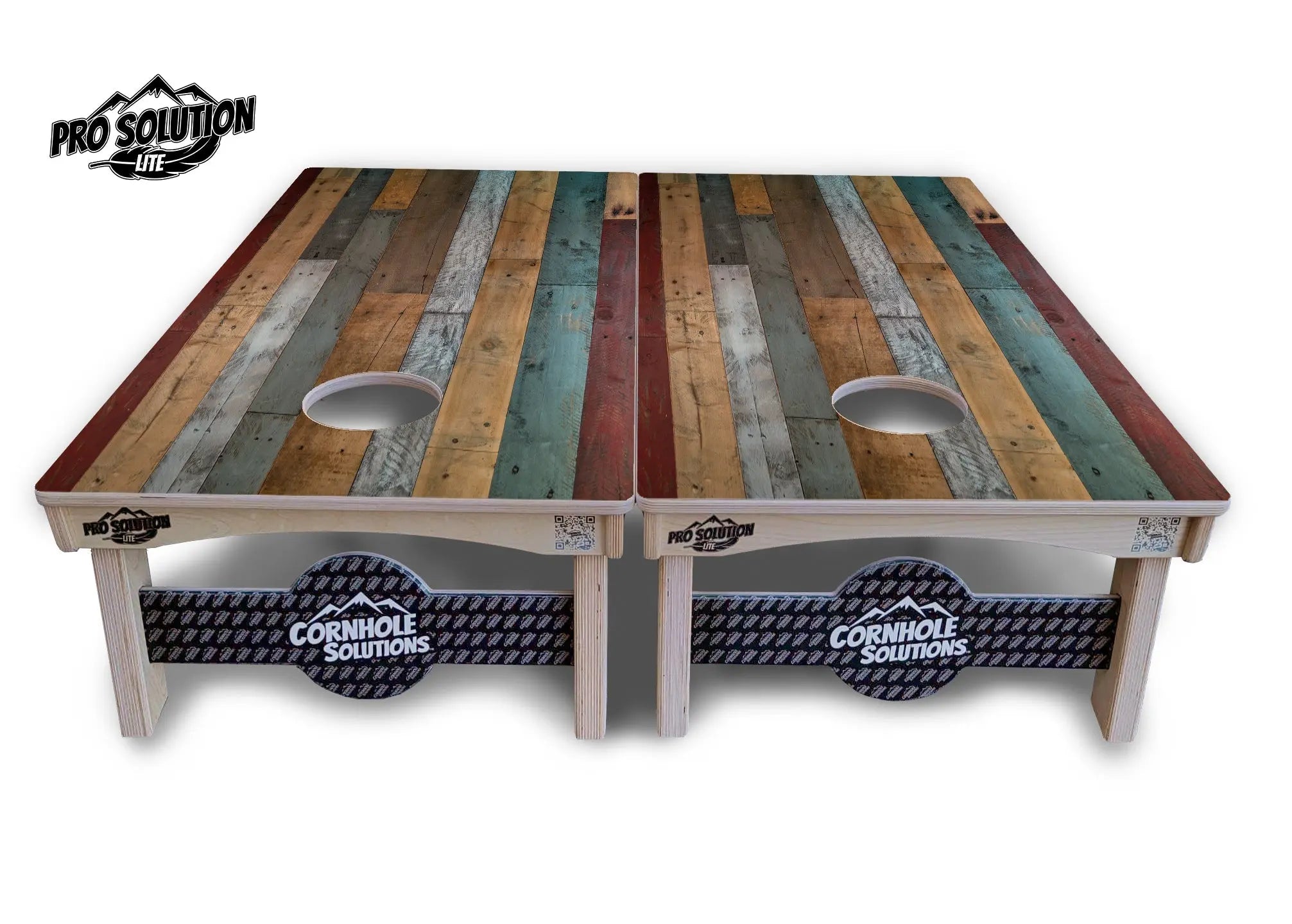 Metallic Wood Planks Cornhole Boards - Pro Solution Lite Series by Cornhole Solutions, custom cornhole board detail photo 2