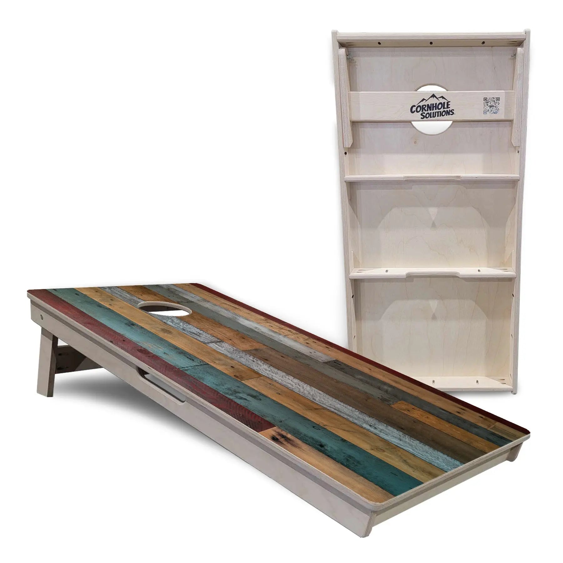 Metallic Wood Planks Cornhole Boards - Professional Tournament Series by Cornhole Solutions, custom cornhole board detail photo 4