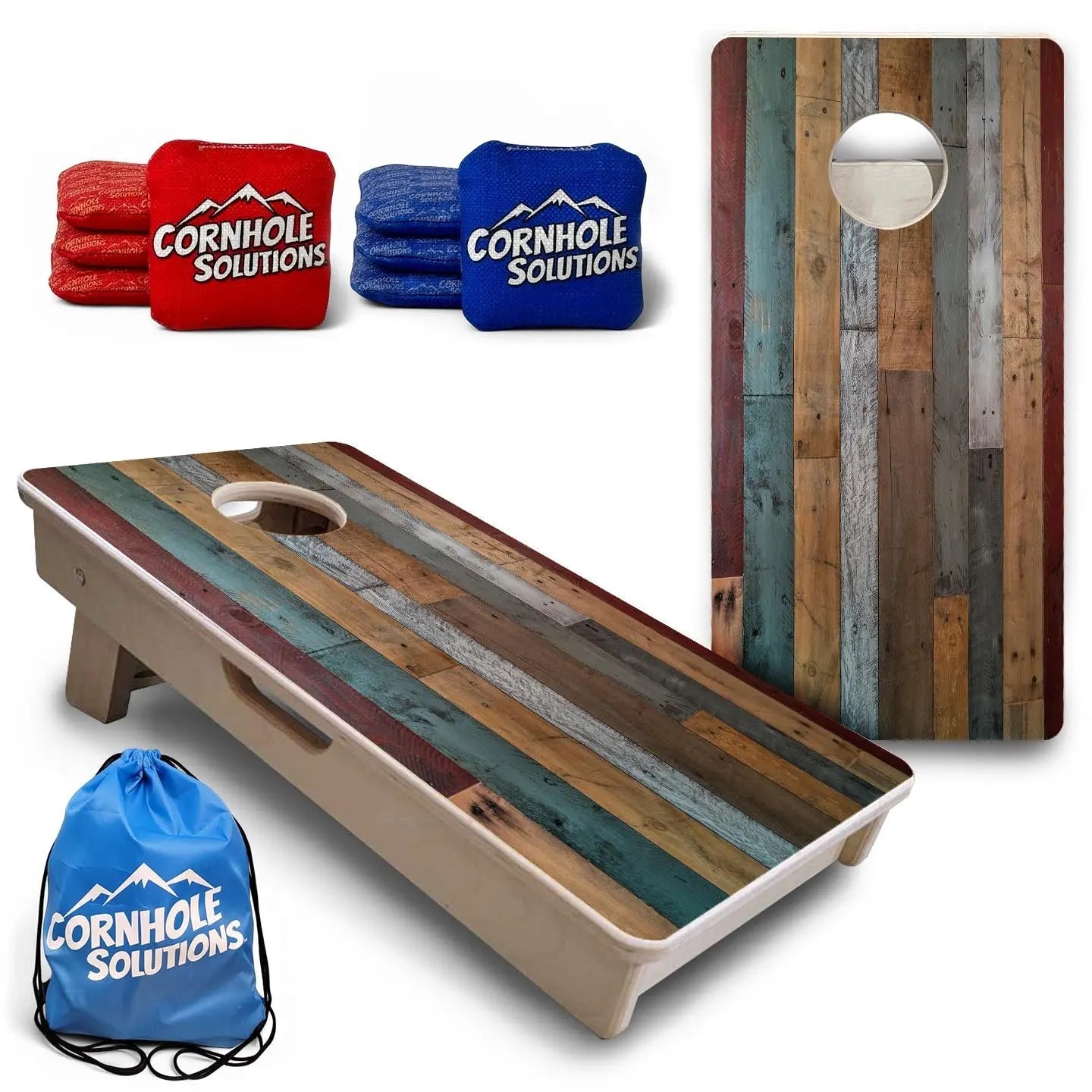 Metallic Wood Planks - Mini or Vacation Size Cornhole Boards by Cornhole Solutions, custom cornhole board main product photo