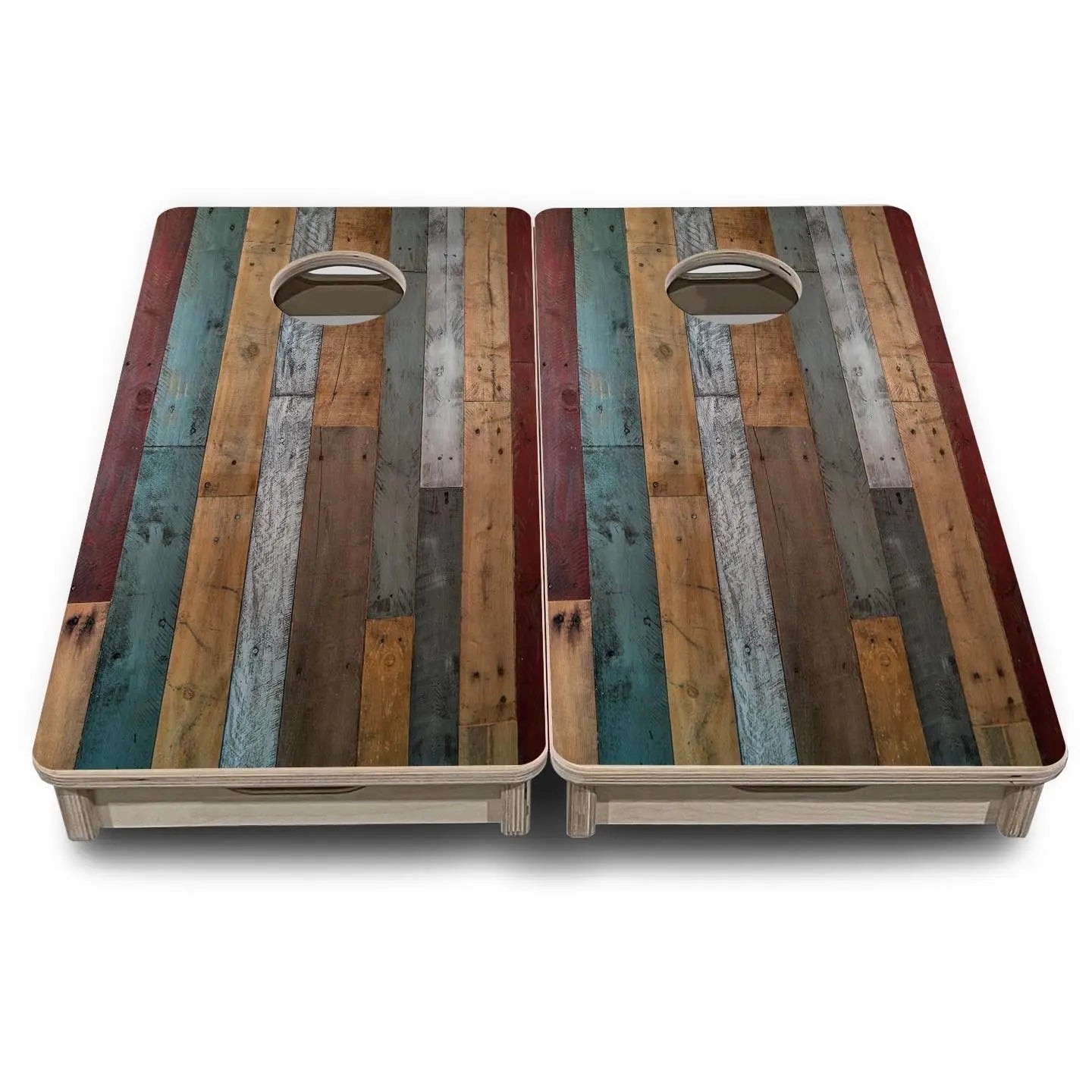 Metallic Wood Planks - Mini or Vacation Size Cornhole Boards by Cornhole Solutions, custom cornhole board detail photo 2