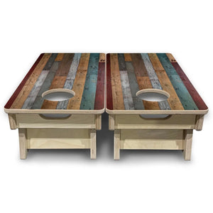 Metallic Wood Planks - Mini or Vacation Size Cornhole Boards by Cornhole Solutions, custom cornhole board detail photo 4