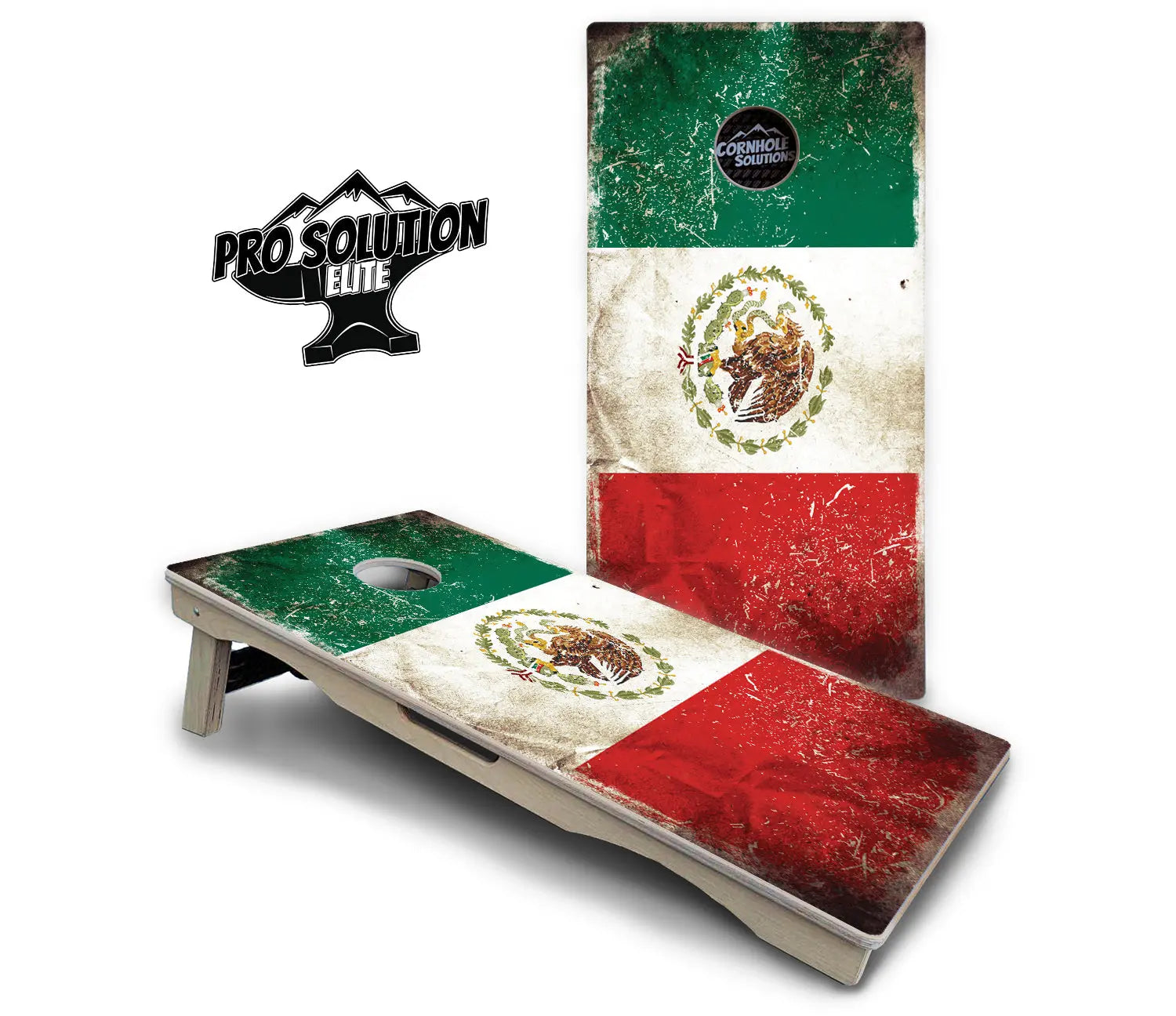 Mexico Flag Cornhole Boards - Pro Solution Elite Series by Cornhole Solutions, custom cornhole board detail photo 2