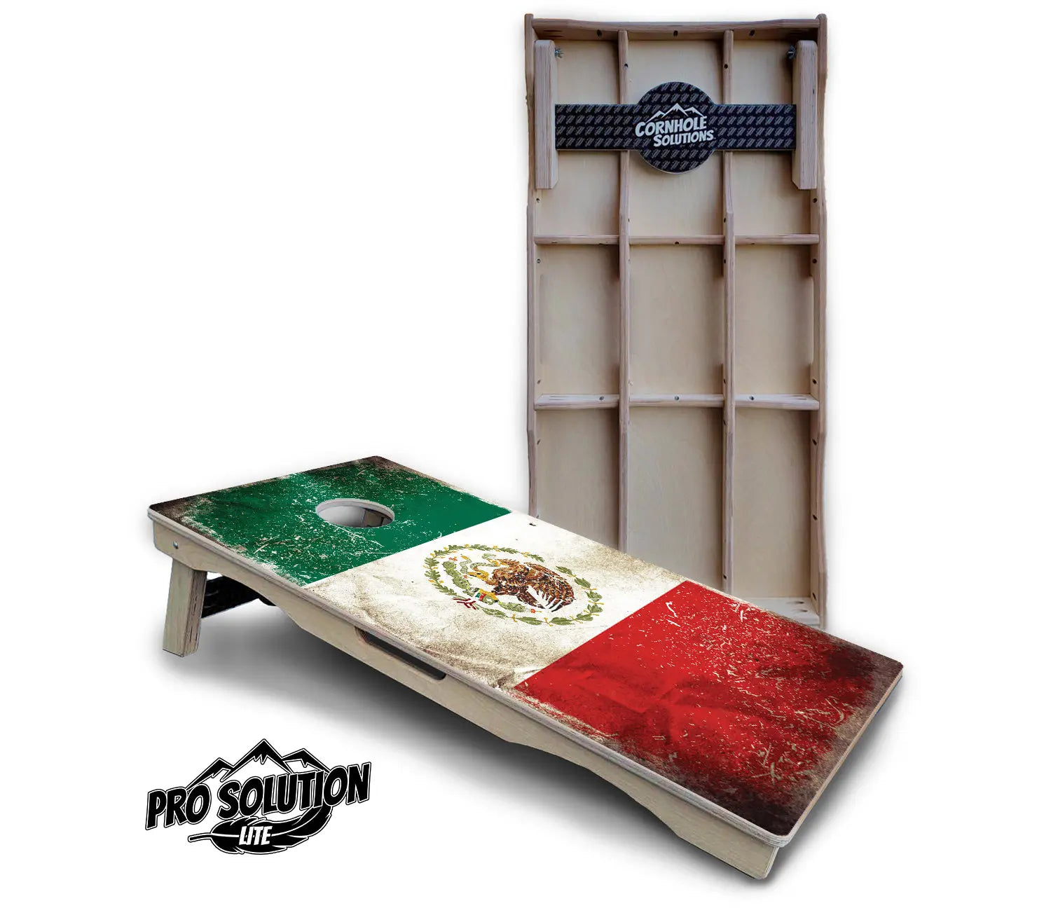 Mexico Flag Cornhole Boards - Pro Solution Lite Series by Cornhole Solutions, custom cornhole board main product photo