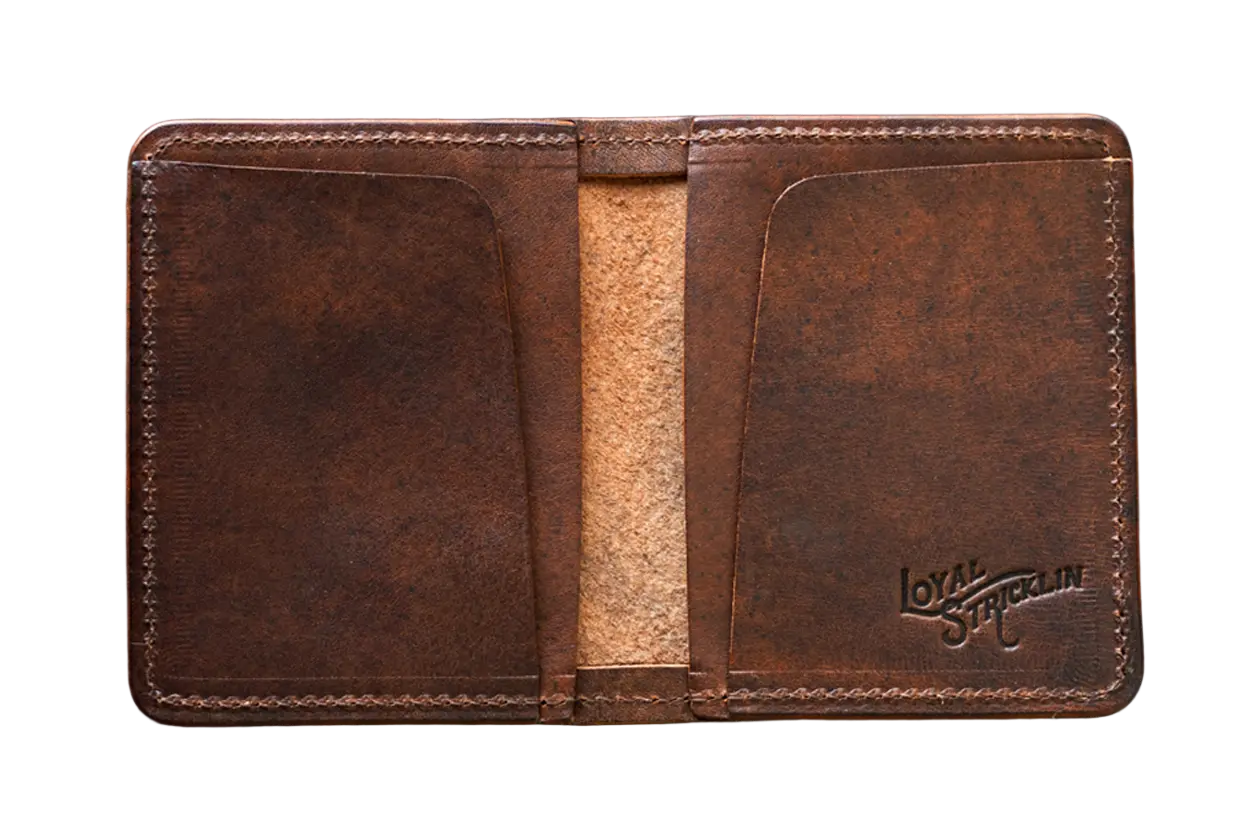 Miles Wallet - Cognac Nemesis Leather by Loyal Stricklin, handmade leather goods main product photo