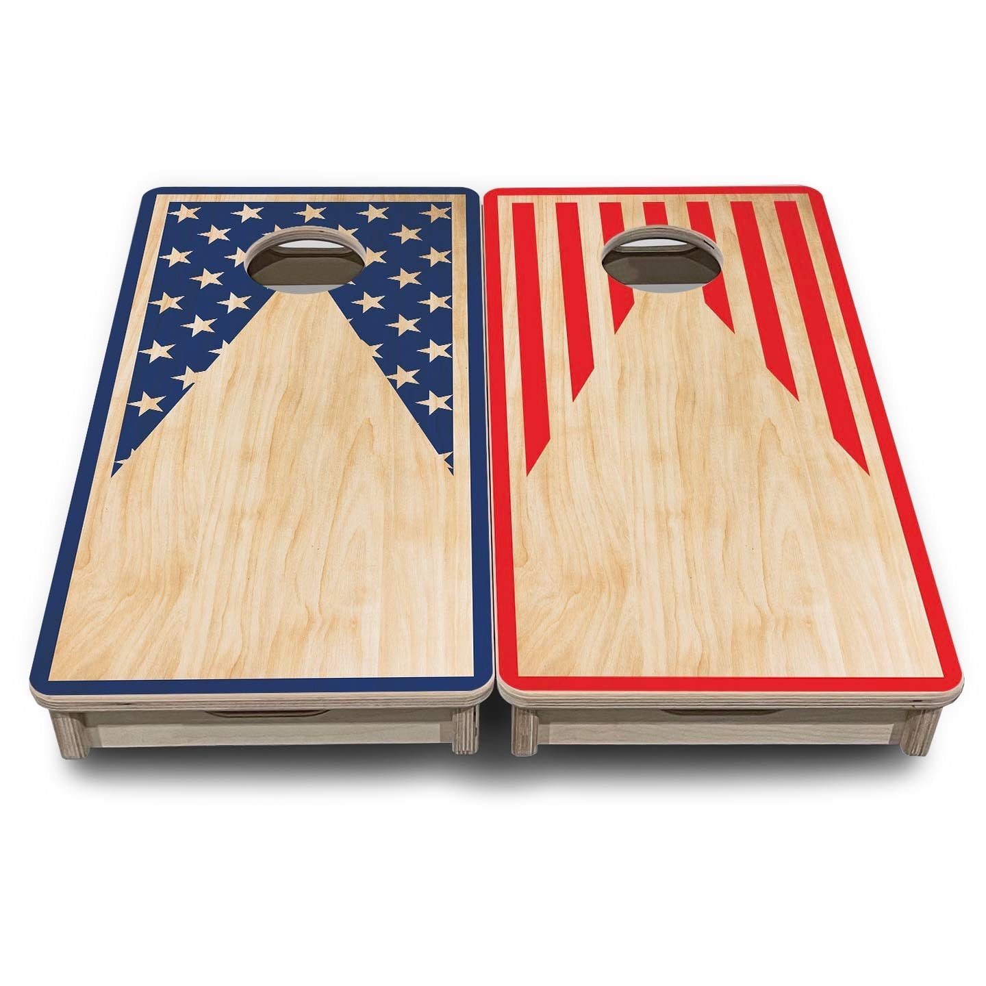 Stars & Stripes Keyhole - Mini or Vacation Size Cornhole Boards by Cornhole Solutions, custom cornhole board detail photo 2