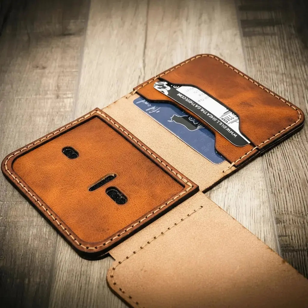 Open Minimalist Badge Wallet highlighting organized storage