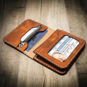 Minimalist Badge Wallet interior view with card and badge pockets
