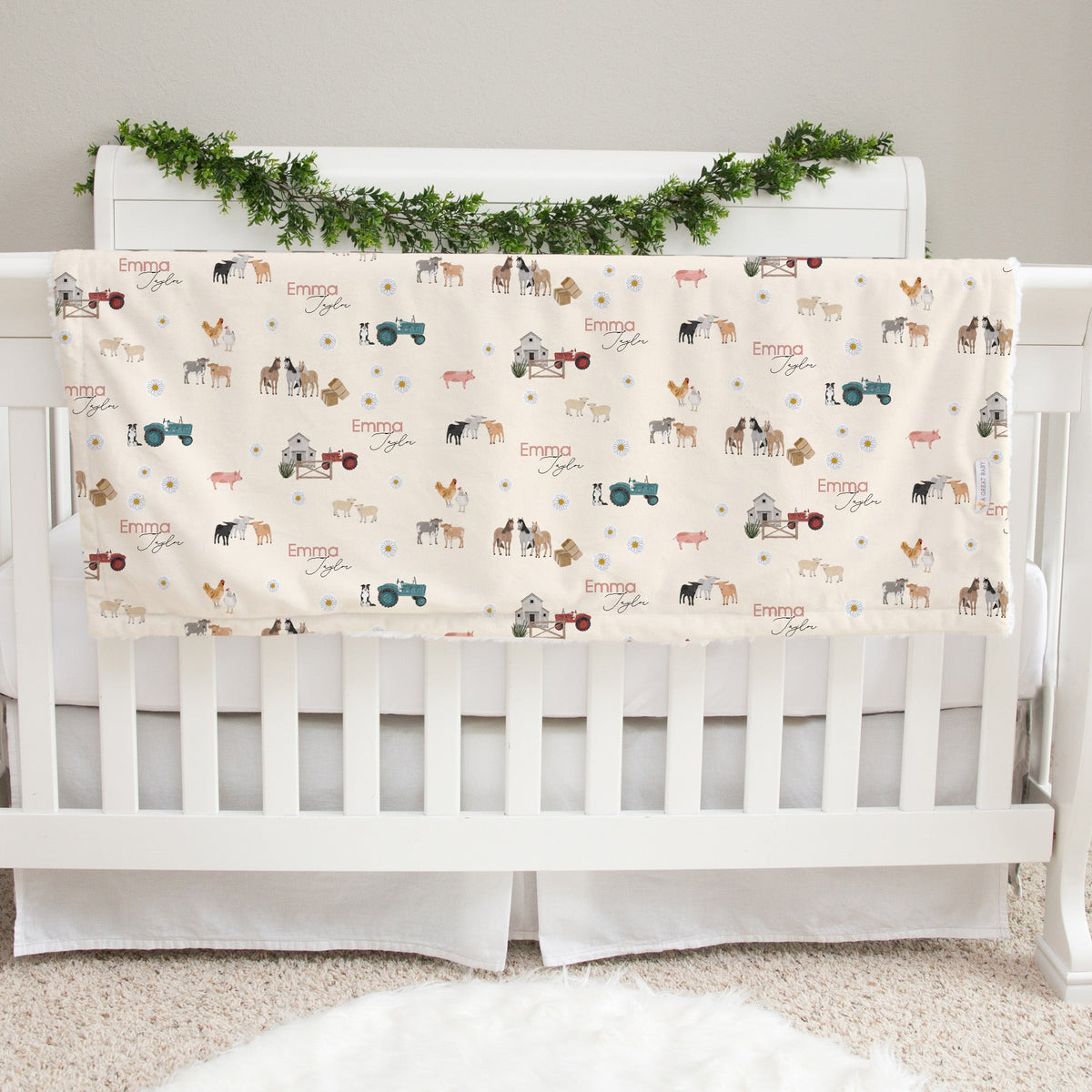 Friendly Farm Personalized Minky Baby Blanket by AGreatBaby — view 4 of 4