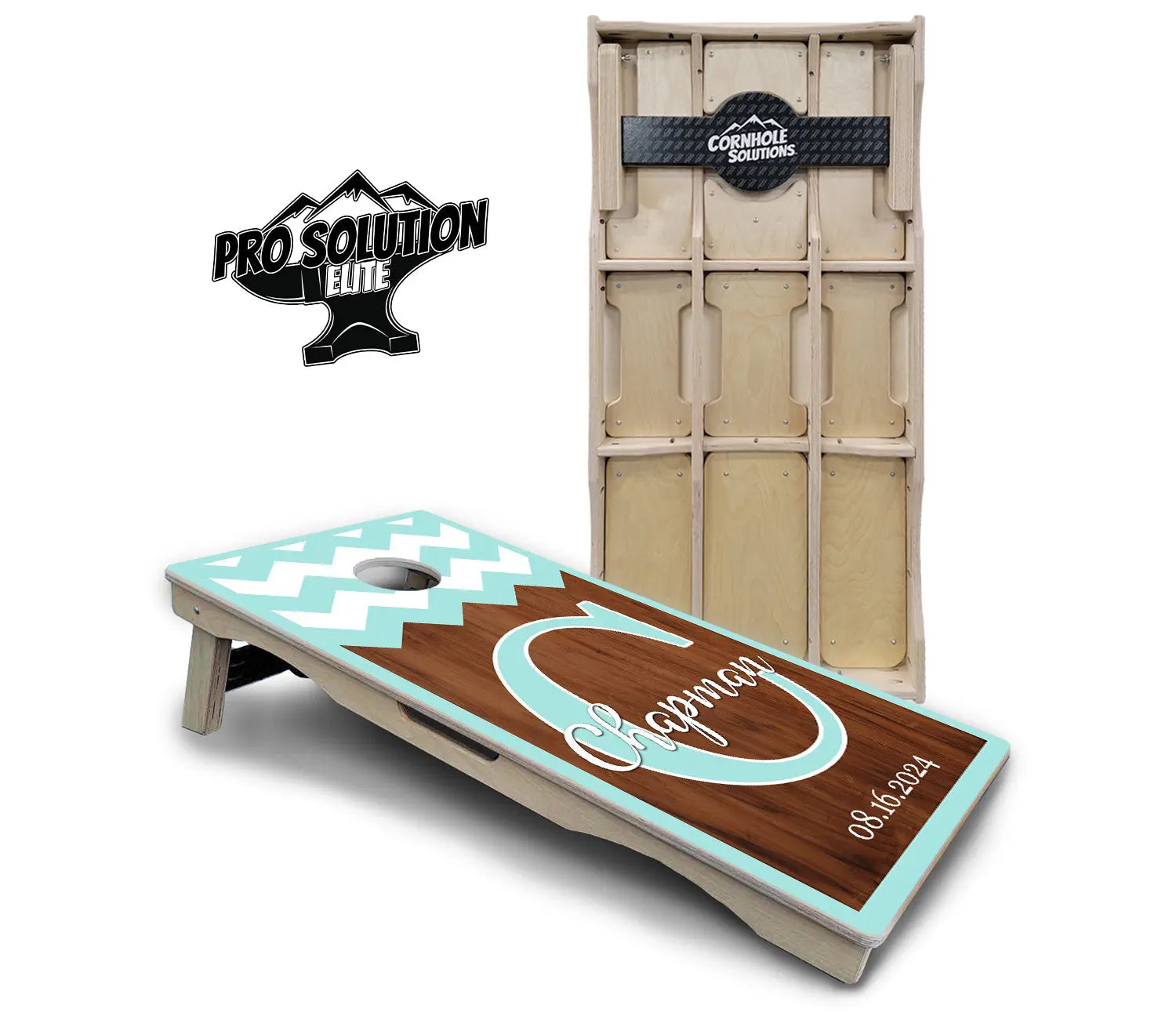 Mint Chevron Cornhole Boards - Pro Solution Elite Series Cornhole Solutions