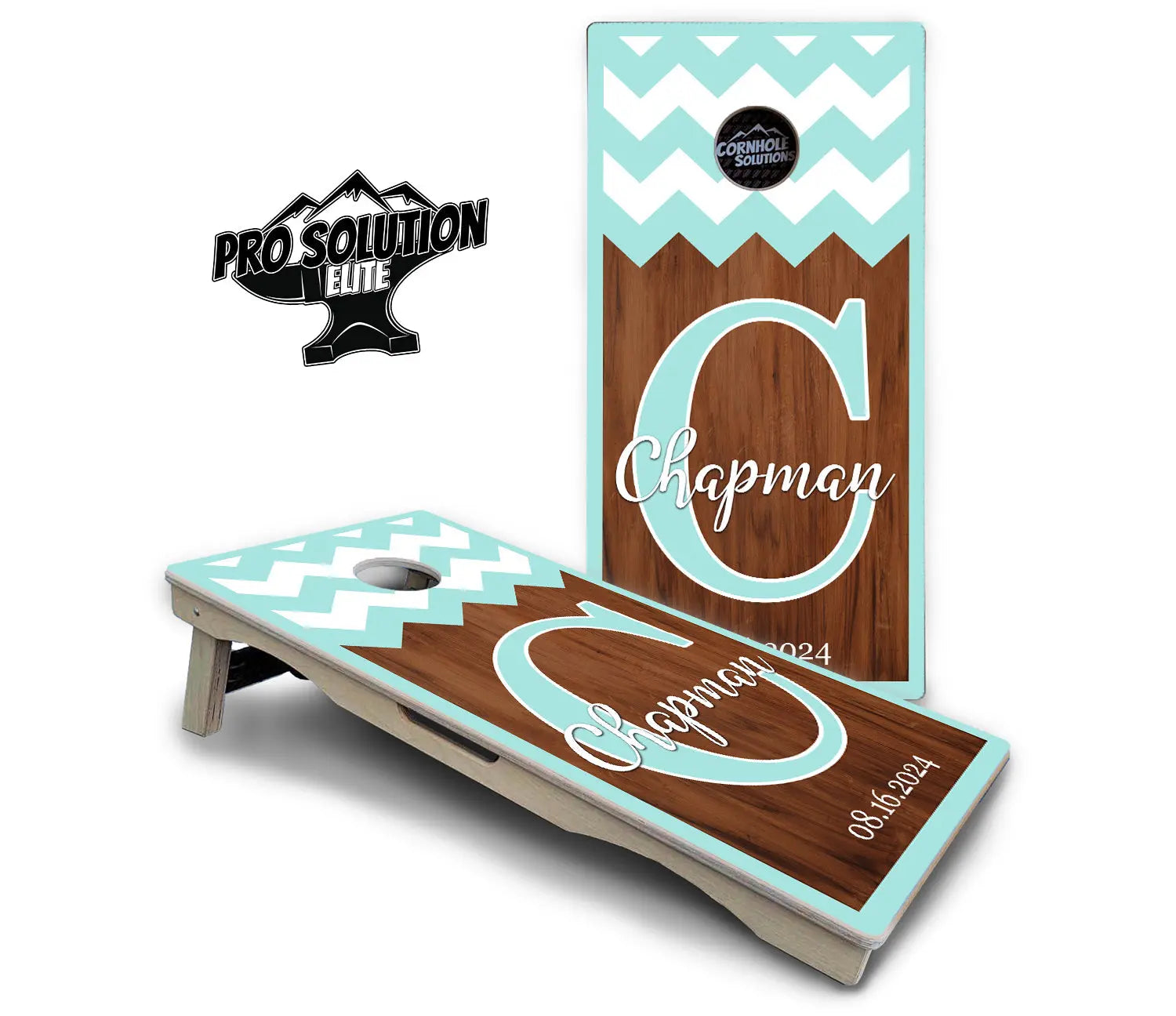Mint Chevron Cornhole Boards - Pro Solution Elite Series Cornhole Solutions