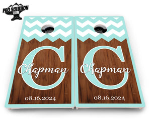 Mint Chevron Cornhole Boards - Pro Solution Elite Series Cornhole Solutions