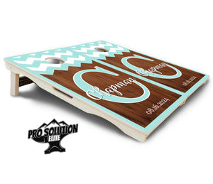 Mint Chevron Cornhole Boards - Pro Solution Elite Series Cornhole Solutions