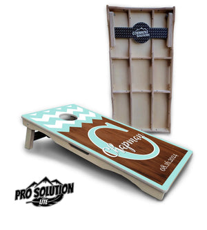 Mint Chevron Cornhole Boards - Pro Solution Lite Series Cornhole Solutions