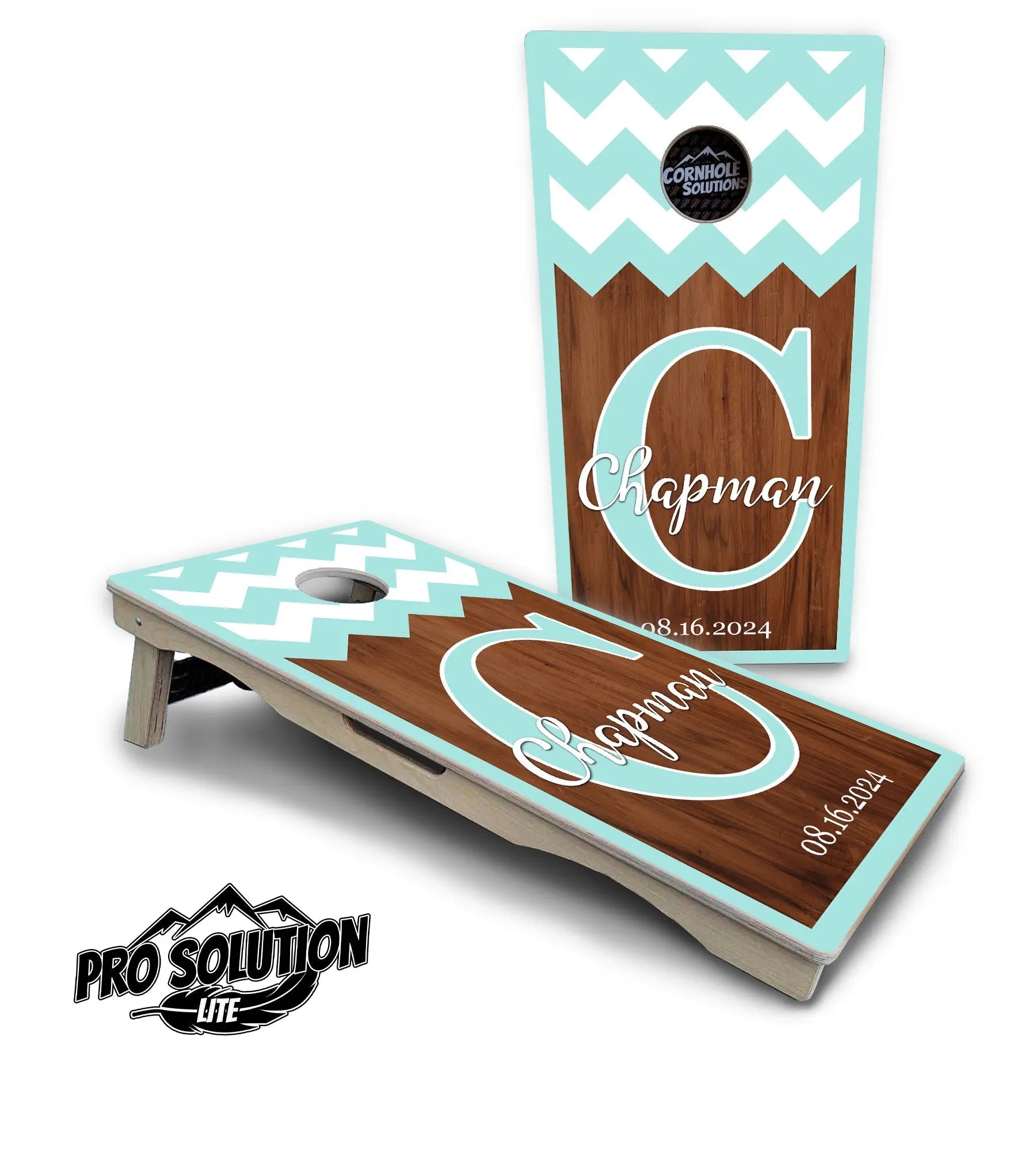 Mint Chevron Cornhole Boards - Pro Solution Lite Series Cornhole Solutions