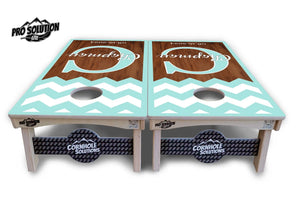 Mint Chevron Cornhole Boards - Pro Solution Lite Series Cornhole Solutions