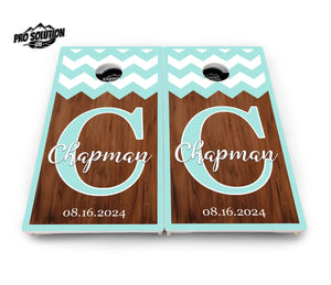 Mint Chevron Cornhole Boards - Pro Solution Lite Series Cornhole Solutions