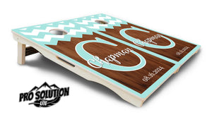 Mint Chevron Cornhole Boards - Pro Solution Lite Series Cornhole Solutions