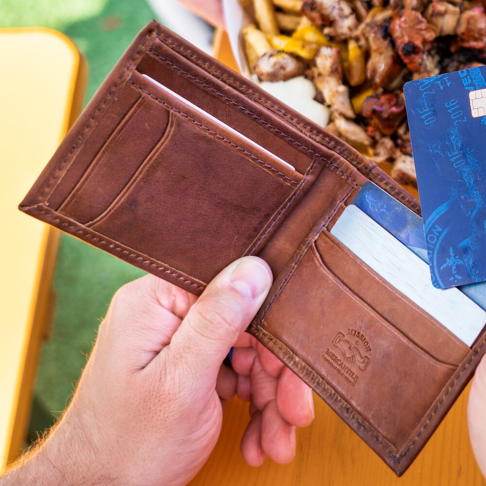 Benjamin Leather Bifold by Mission Mercantile Leather Goods, Southern food gift detail photo 9