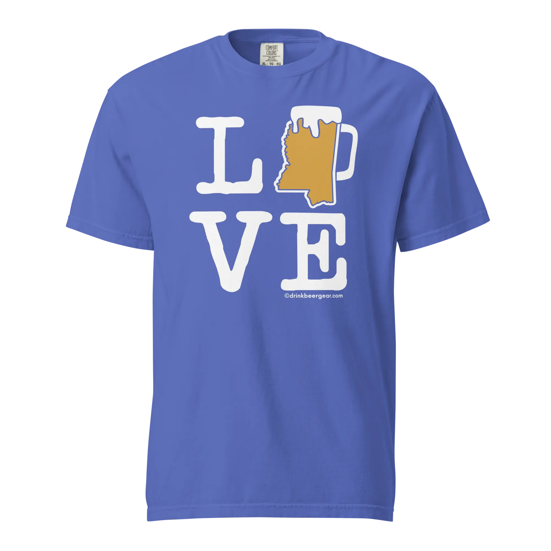 Mississippi Beer Mug Tee - LOVE - COMFORT COLORS BRAND TEE Drink Beer Gear