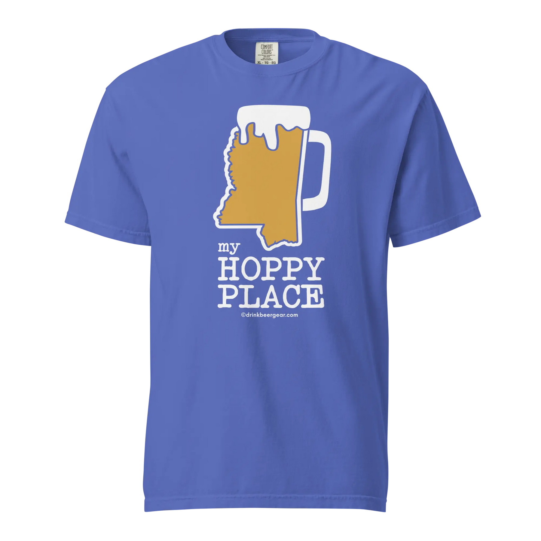 Mississippi Beer Mug Tee - My Hoppy Place - COMFORT COLORS BRAND TEE Drink Beer Gear