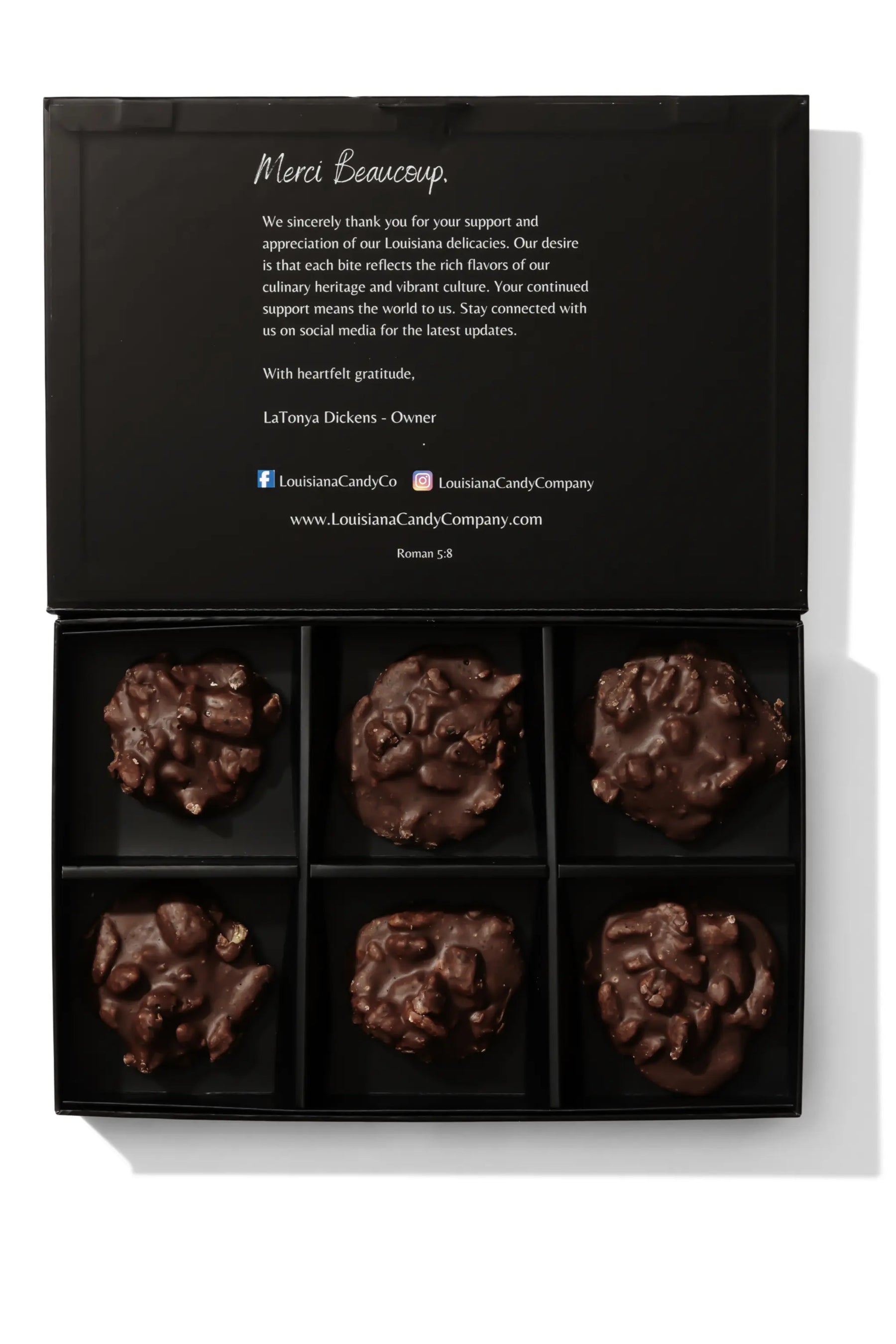 Mississippi Mudslide Pralines - 6 Count by Louisiana Candy Company, Southern food gift main product photo