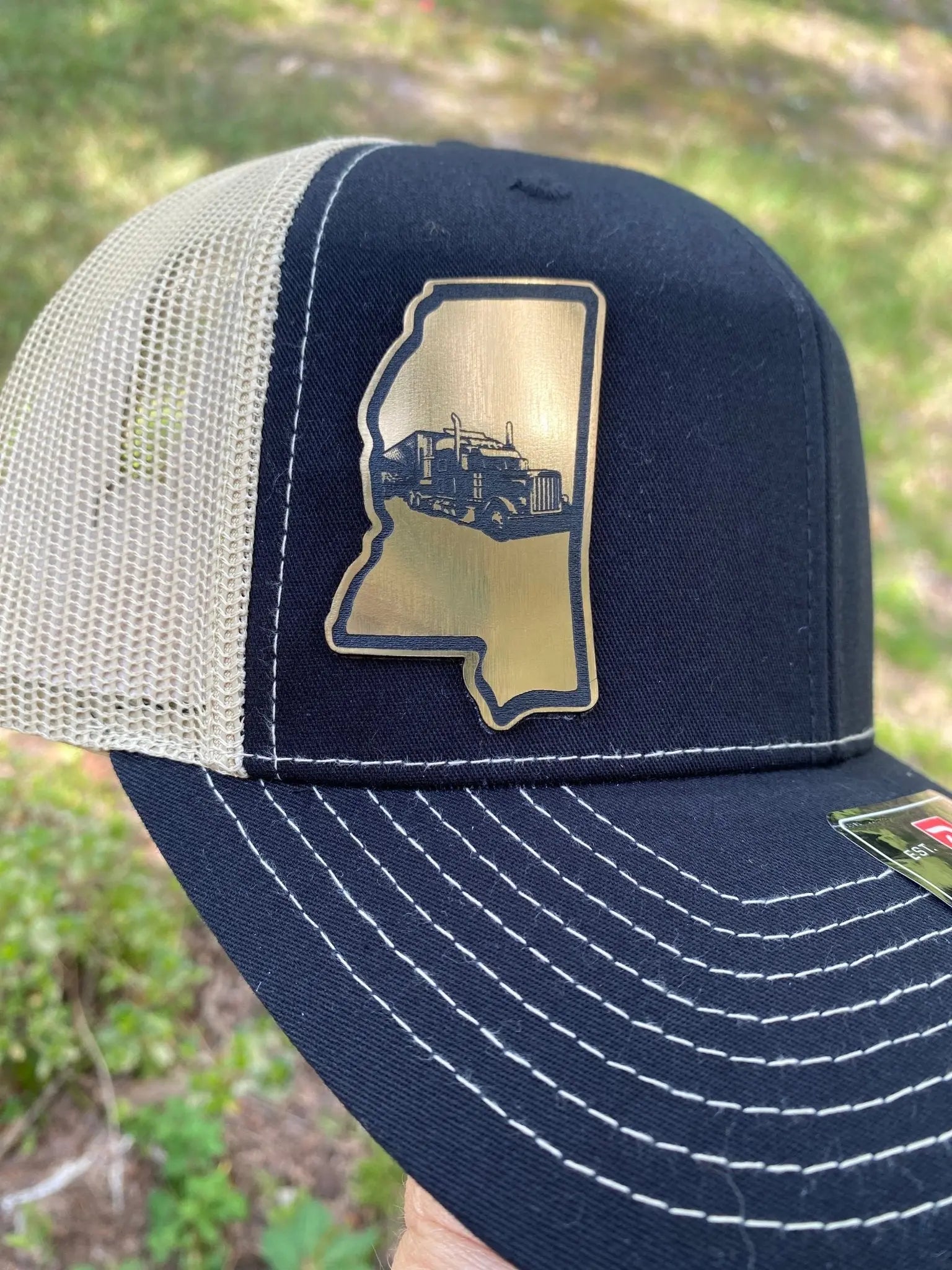 Mississippi Semi Truck Patch Hat by Poor Hog Customs, Southern lifestyle apparel main product photo