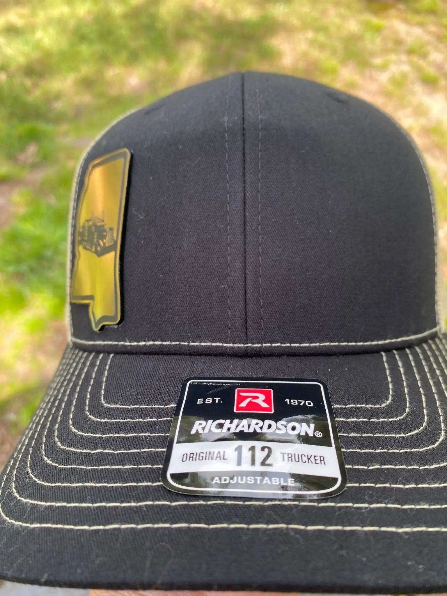 Mississippi Semi Truck Patch Hat by Poor Hog Customs, Southern lifestyle apparel detail photo 2