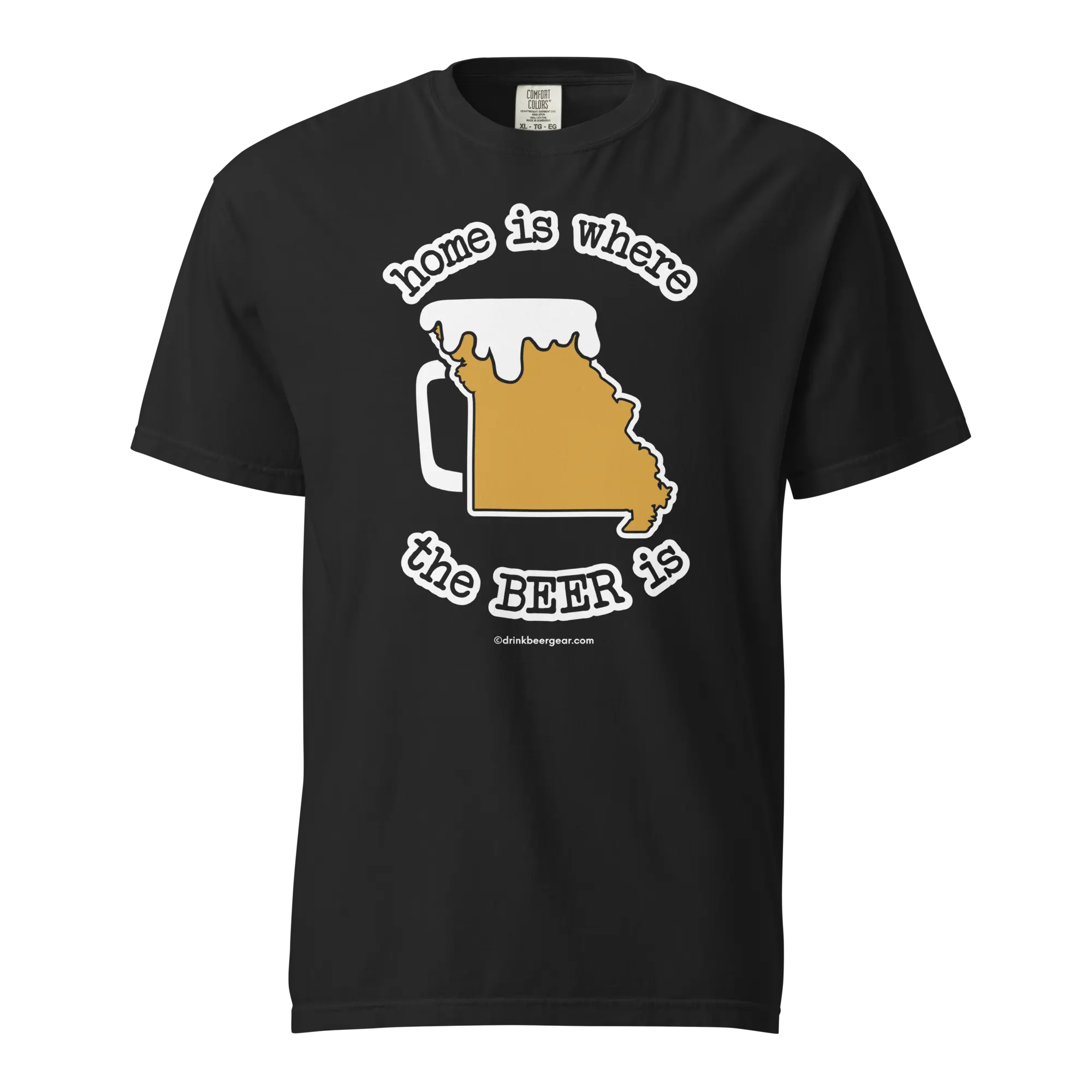 Missouri Beer Mug Tee – Home Is Where The Beer Is - COMFORT COLORS BRAND TEE Drink Beer Gear