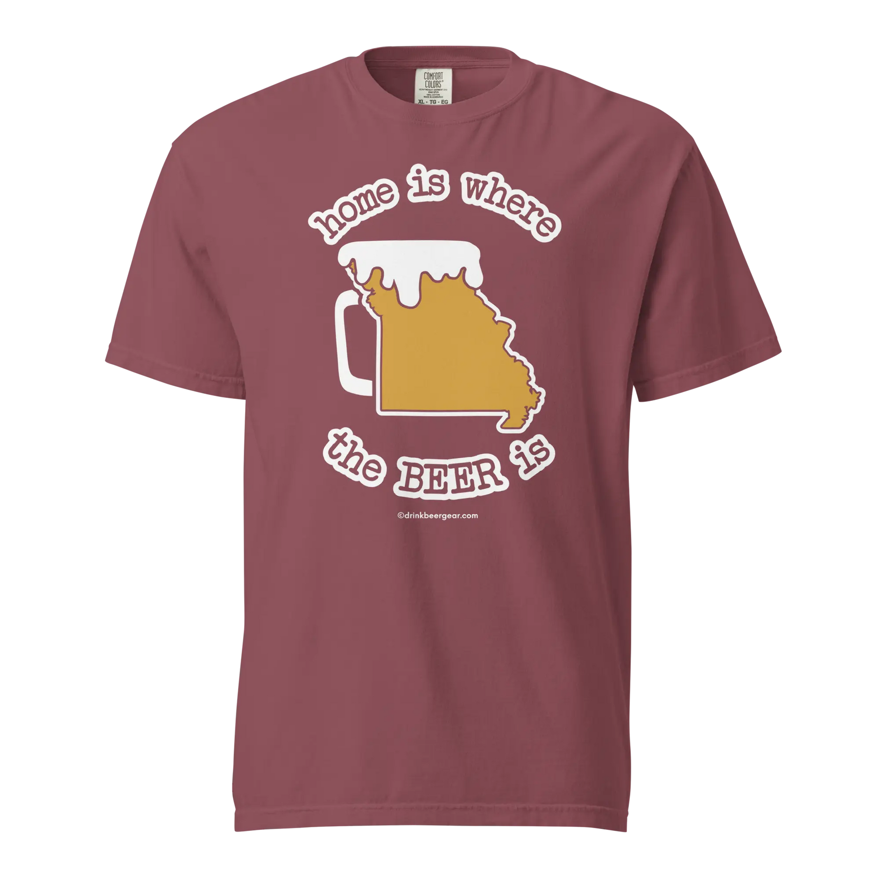 Missouri Beer Mug Tee – Home Is Where The Beer Is - COMFORT COLORS BRAND TEE Drink Beer Gear