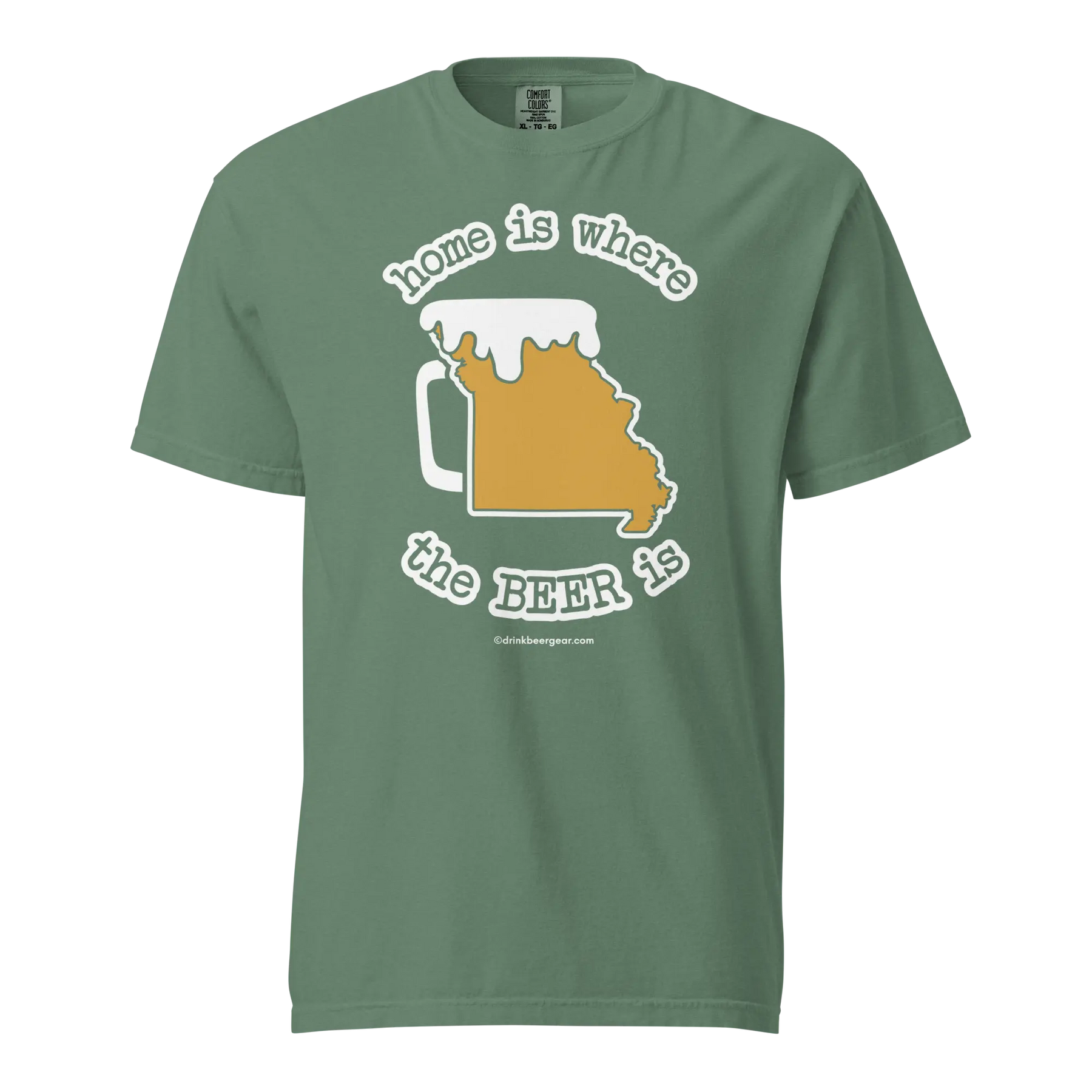 Missouri Beer Mug Tee – Home Is Where The Beer Is - COMFORT COLORS BRAND TEE Drink Beer Gear