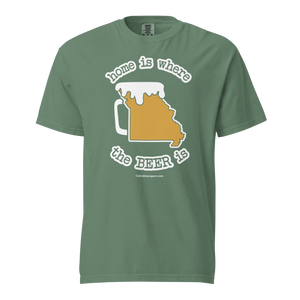 Missouri Beer Mug Tee – Home Is Where The Beer Is - COMFORT COLORS BRAND TEE Drink Beer Gear
