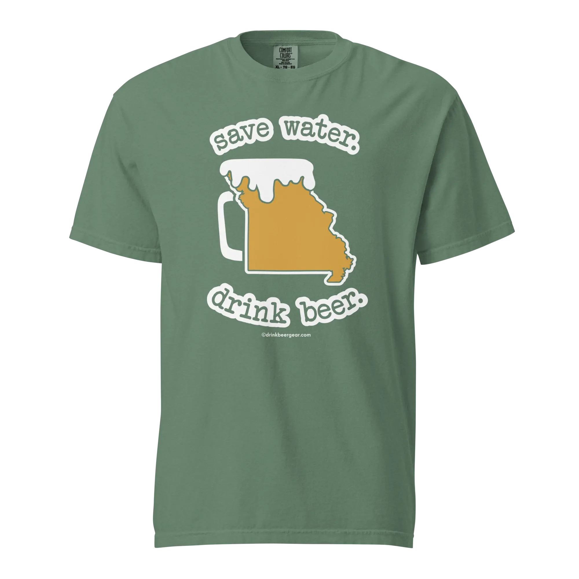 Missouri Beer Mug Tee – Save Water. Drink Beer. - COMFORT COLORS BRAND TEE Drink Beer Gear