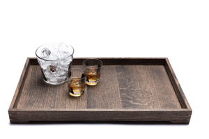 Modern Wooden Tray with Brass Details by Alabama Sawyer, Southern home decor detail photo 8