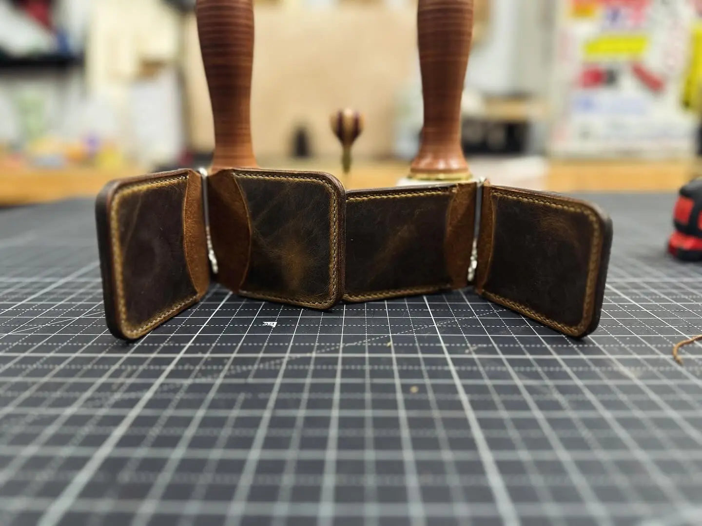 Money Clip Wallets by Kw Leatherworks, handmade leather goods detail photo 2