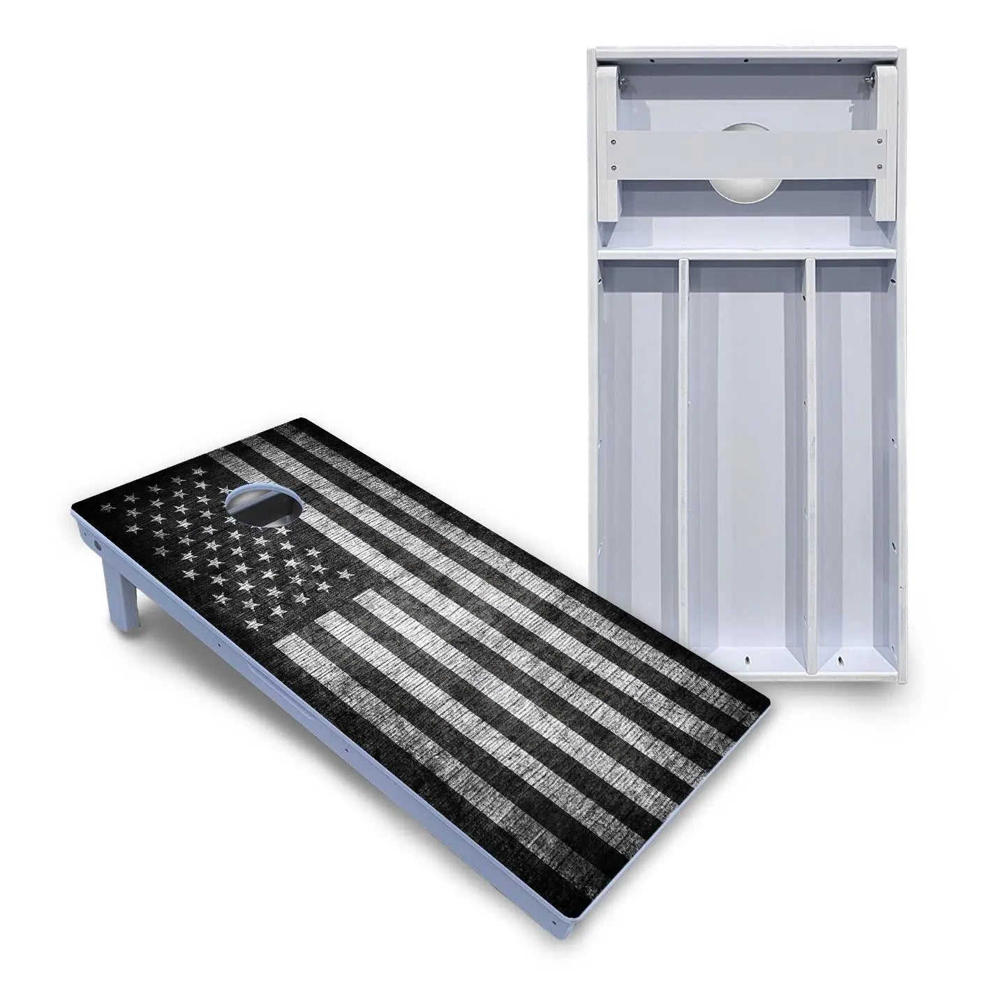 Monochrome Flag Cornhole Boards - All Weather Series Cornhole Solutions