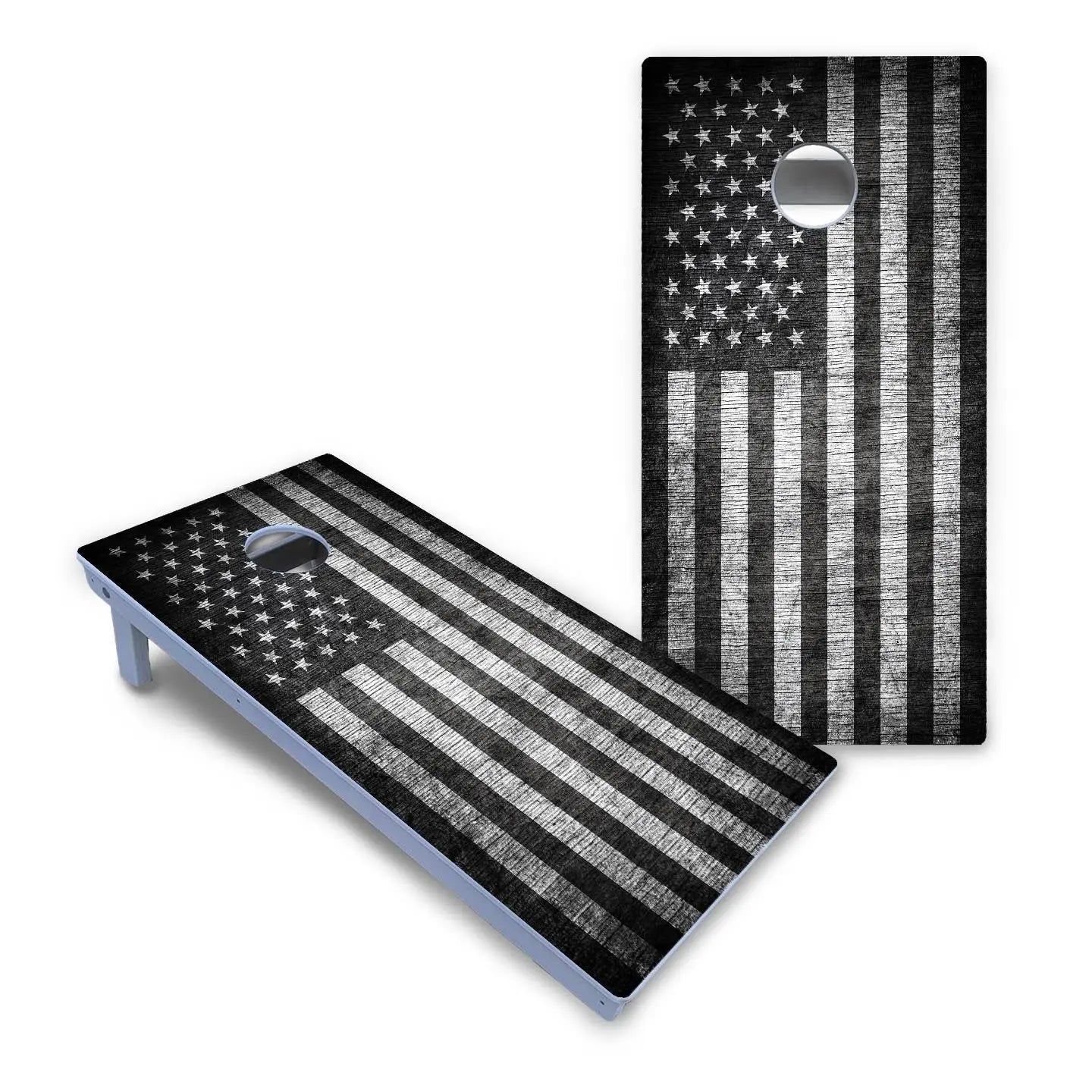 Monochrome Flag Cornhole Boards - All Weather Series Cornhole Solutions
