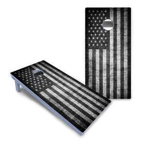Monochrome Flag Cornhole Boards - All Weather Series Cornhole Solutions