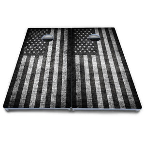 Monochrome Flag Cornhole Boards - All Weather Series Cornhole Solutions