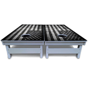 Monochrome Flag Cornhole Boards - All Weather Series Cornhole Solutions