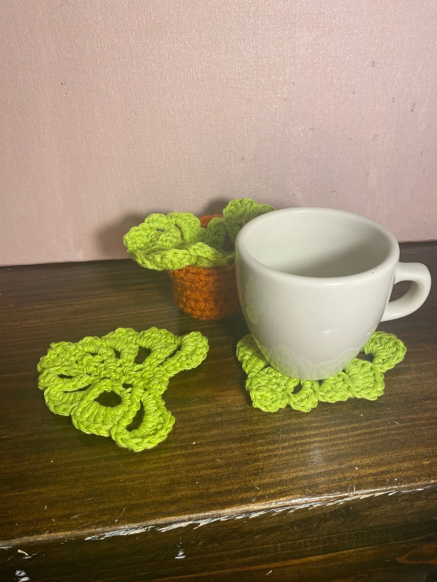 Monstera Leaf Coasters with Pot by Klassy Krafts, Southern home decor main product photo