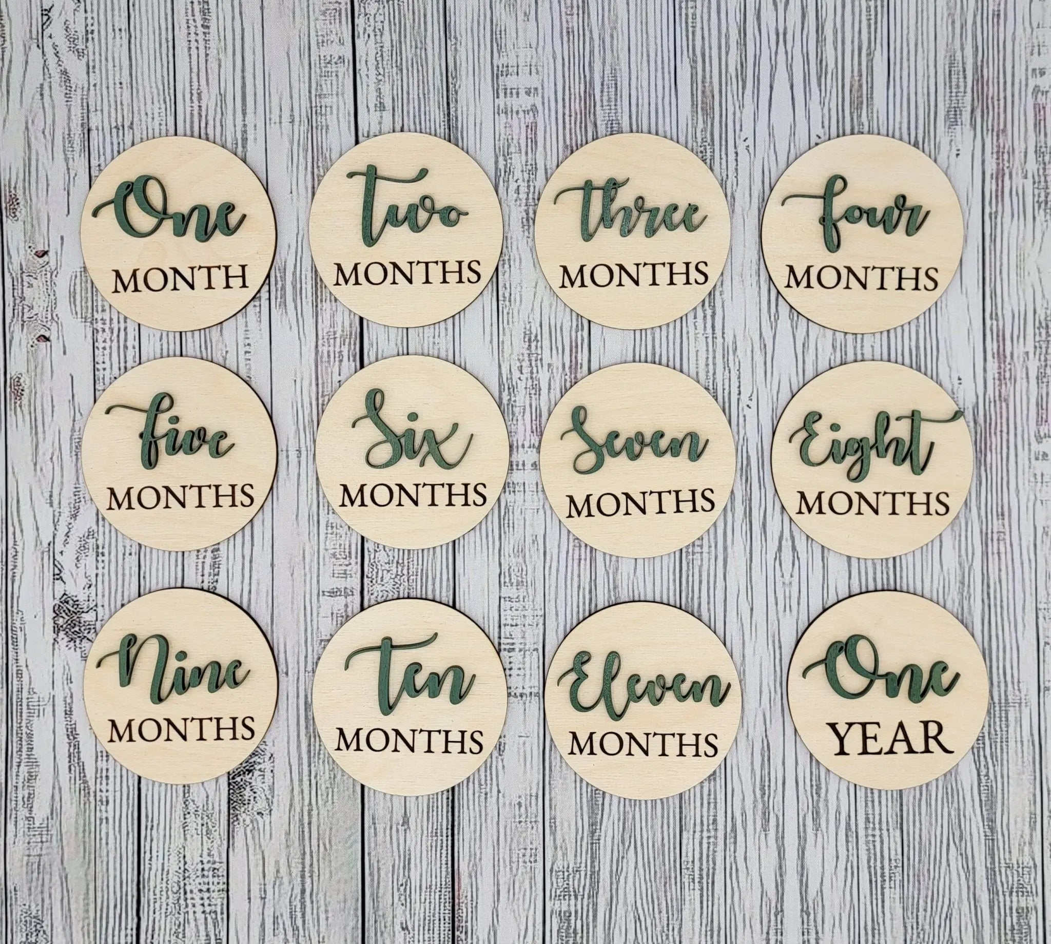 Monthly Wooden Milestone Photo Prop EverLee Creations