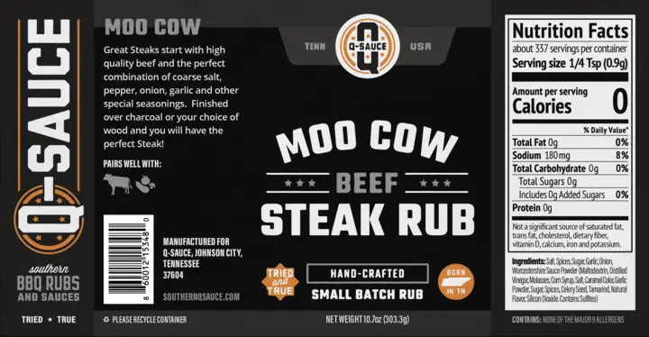 Moo Cow Steak Rub Q Sauce