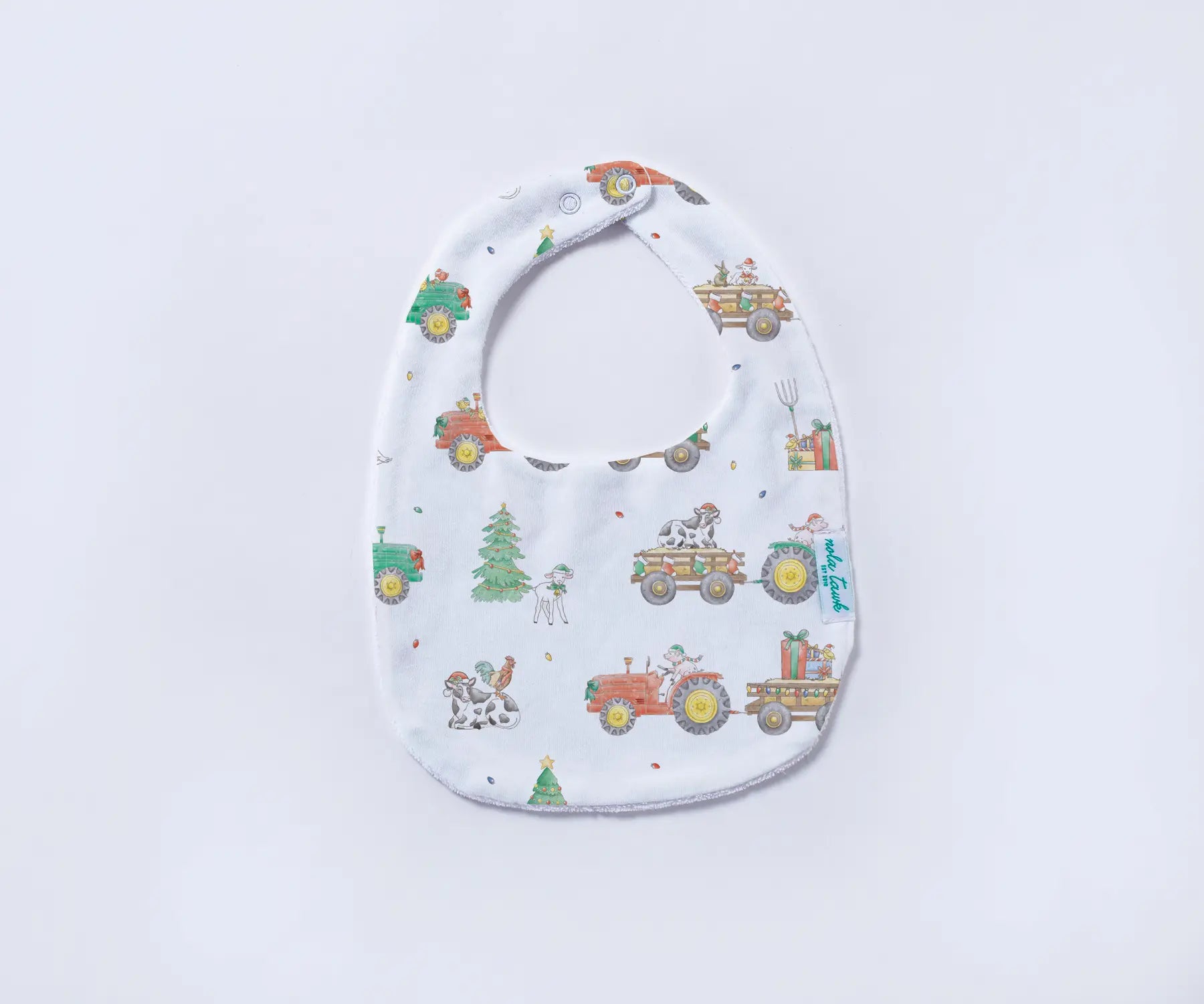 Moo-y Christmas Organic Cotton Christmas Baby Bib Nola Tawk