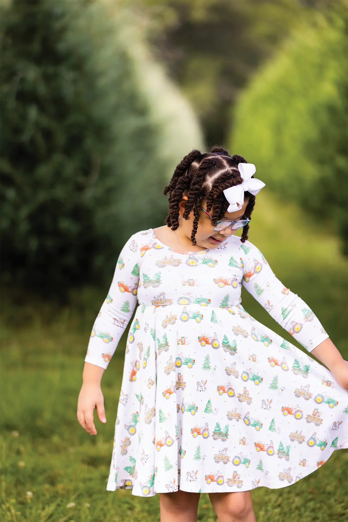 Moo-y Christmas Organic Cotton Christmas Dress for Kids Nola Tawk