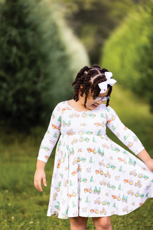 Moo-y Christmas Organic Cotton Christmas Dress for Kids Nola Tawk