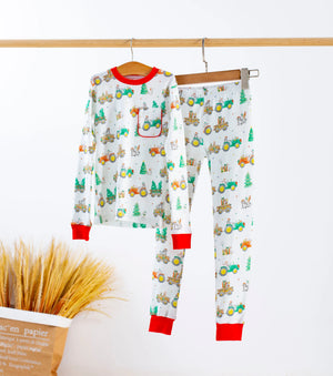 Moo-y Christmas Organic Cotton Christmas Kids Pajamas by Nola Tawk, Southern food gift main product photo