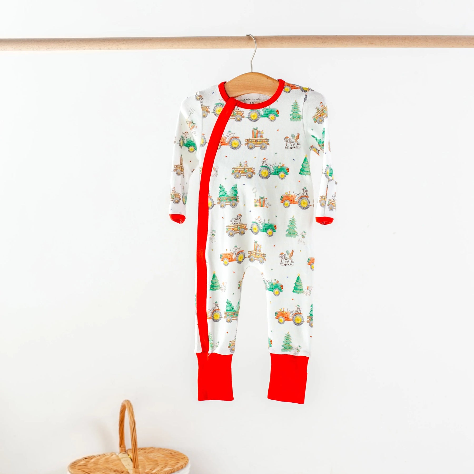 Moo-y Christmas Organic Cotton Christmas Kids Pajamas by Nola Tawk, Southern food gift detail photo 2