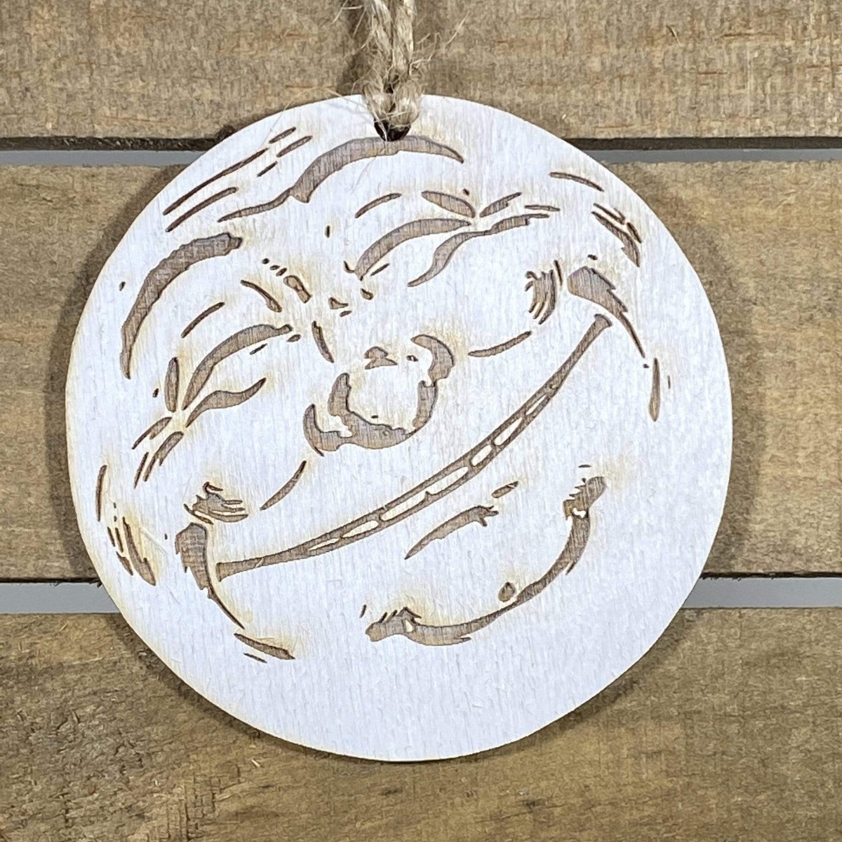 Moon Face Wooden Christmas Ornament | Celestial Holiday Decor